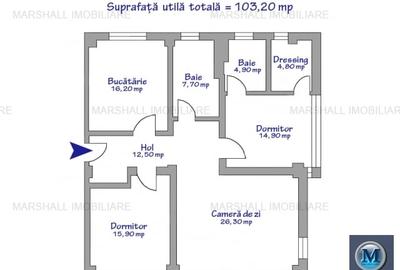 Apartament 3 camere de vanzare, zona Albert, 103.2 mp #15814 - 11