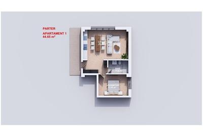 Apartament cu 2 camere  45 mp | 1350 /mp cu parcare inclus? - 3