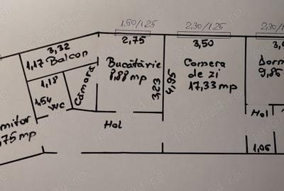 Apartament cu 3 camere semidecomandat în Carei - 6