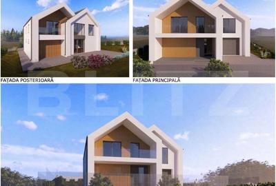 Casa premium semifinisata cu geam panoramic, garaj si teren 786mp - 1