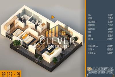 Apartament Superb 3 Camere cu Terasa Generoasa Titan Pallady