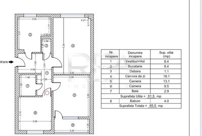 3 camere, decomandat, et 1/4, anvelopat-Drumul Taberei - 9