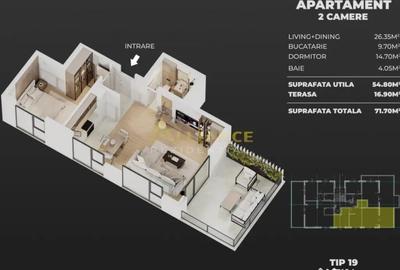 Apartament cu 2 camere semidecomandat în Central - 2