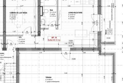 Apartament cu 2 camere, 45 mp utili, terasa 45 mp, zona Bray - 1