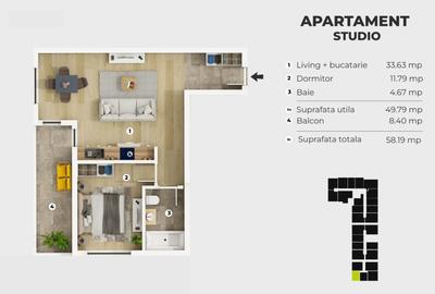 2 camere tip Studio 58.5mp - Metrou Berceni 400m - Bloc Nou 2025 - 2