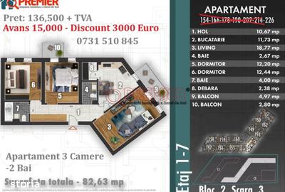 Apartament cu 3 camere decomandat în Metalurgiei - 1