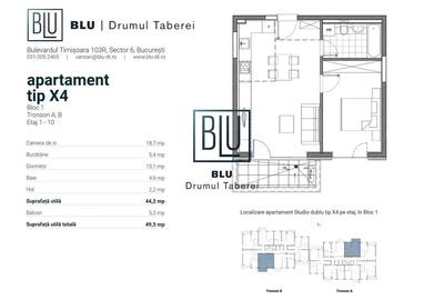 Apartament 1 camere Tip X4 - 5