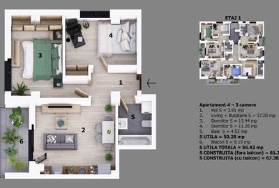 Apartament 3 camere strada Maramures | Parc Unirii | Proiect nou | Apartament 3 camere strada Maramures | Parc Unirii | Proiect nou | - 2