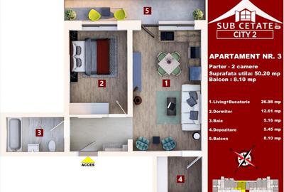 Studio de vanzare,suprafata generoasa - Direct Dezvoltator - Subcetate - 4