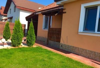 Casa individuala pe parter - mobilata - toate utilitatile - asfalt - teren 450 m - 1