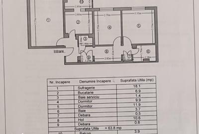 Apartament cu 3 camere în Central