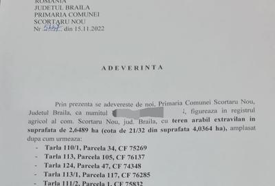 Teren de 20000 mp, în Scorțaru Nou - 1