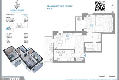 Apartament 2 camere | decomandat | tip 2E | 72.3mp | Sos Nicolina Iasi - 2