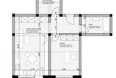 Apartament cu 2 camere decomandat în Sânpetru - 2