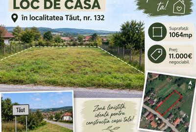 Teren de 1064 mp, în Batăr