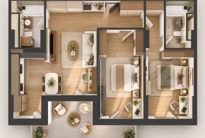 Apartament cu 3 camere decomandat în Iris