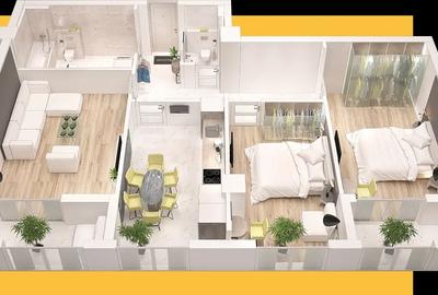 Apartament cu 3 camere decomandat în Frumoasa - 2