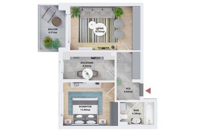 Apartament cu 2 camere decomandat în Ghencea
