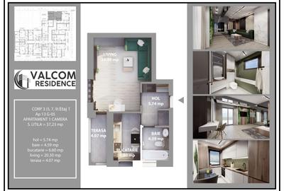 Valcom Residence Bartolomeu, Garsoniera, terasa 4.07 mp, Comision 0% - 5