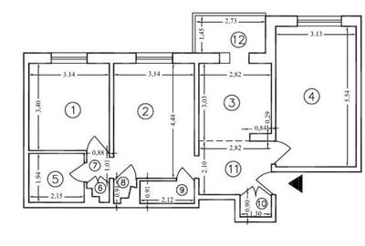 Apartament 3 camere renovat proiect centrala Gorjului, Militari - 12