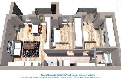Apartament cu 3 camere decomandat, mobilat în Soarelui - 11
