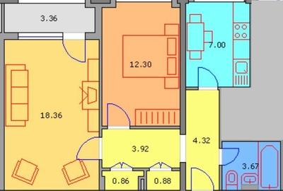 Apartament cu 2 camere decomandat în Titan - 12