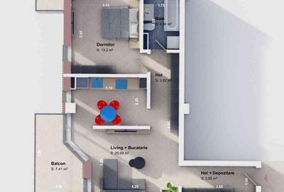 Apartament cu 2 camere decomandat în Bârnova - 3