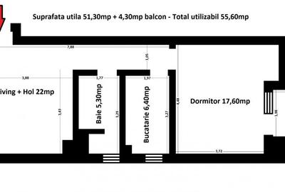 Eforie Nord Acapulco-2 camere 55,60mp mobilat-utilat total - 16