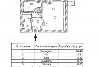 Garsonieră decomandată în Găvana