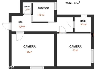 Apartament cu 2 camere în Cornișa - 1