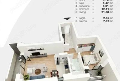 Apartament cu 2 camere decomandat în Aradului - 9