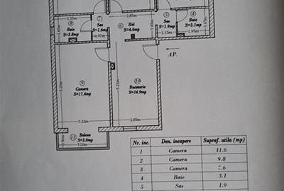 4 camere,et 2, Torontalului, 2 bai, 2 balcoane, centrala proprie, clima - 28