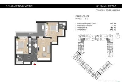 Apartament cu 3 camere semidecomandat în Vest - 3