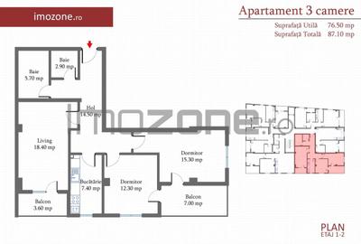 Apartament cu 3 camere decomandat în Păcii - 13