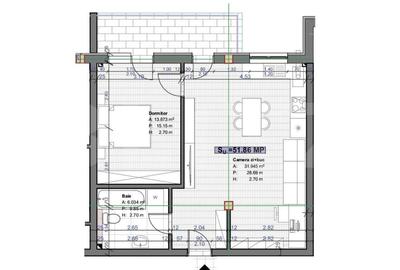 Apartament de 2 camere, 52 mp, finisat, zona Terra - 3