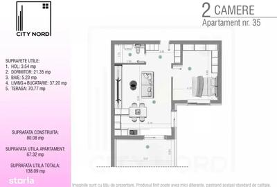 Apartament cu 2 camere în Nord - 5