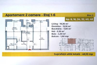 Vânzare apartament 2 camere decomandat – 49,10 mp – Berceni, Postalionului - 5
