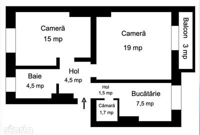 Apartament cu 2 camere decomandat în Sâncraiu de Mureș