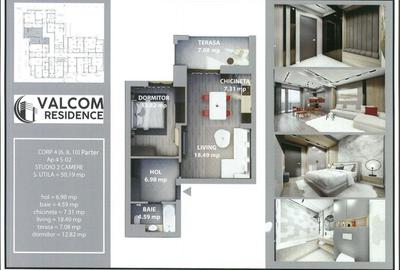 Valcom Residence Bartolomeu, Studio 2 camere, terasa 7.08 mp, Comision 0% - 7