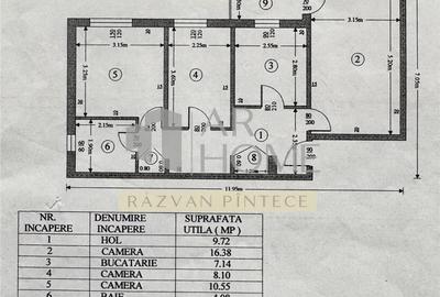 Apartament 3 camere, decomandat, centrala termica, Republic - 4