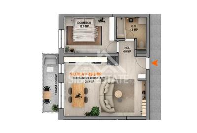 Apartament 2 camere, finisat la cheie, cu balcon - 4