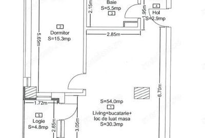 Apartament cu 2 camere semidecomandat în Central