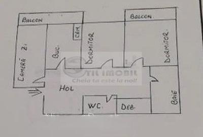 Apartament cu 3 camere, decomandat, 58.32 mp, etaj 2/4 - Dacia - 7