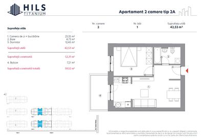 Apartament 2 camere  HILS Titanium faza 2 | Tip 2A | Apartament 2 camere  HILS Titanium faza 2 | Tip 2A | - 2
