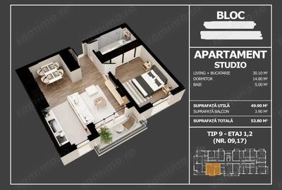 Apartament tip Studio modern | ansamblu reziden?ial nou, finalizare 2026 - 3