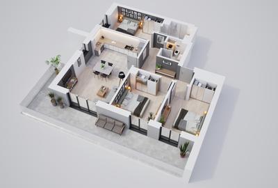 Apartament 4 camere premium, cartier privat cu parcari subterane și parc propriu - 19