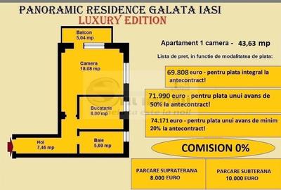 Apartament decomandat de vanzare in Iasi, Galata, 43.63 mp, bloc nou - 2