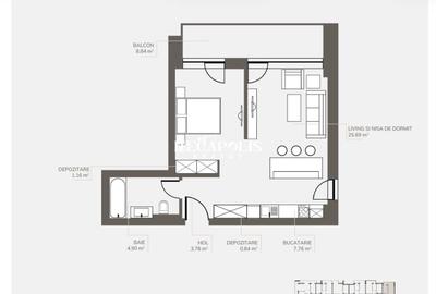 Garsonieră decomandată în Bartolomeu - 2