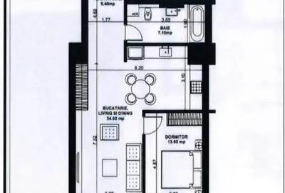 Apartament cu 2 camere semidecomandat în Aviației - 9