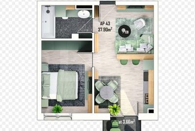 Apartament cu 2 camere semidecomandat în Apahida - 5